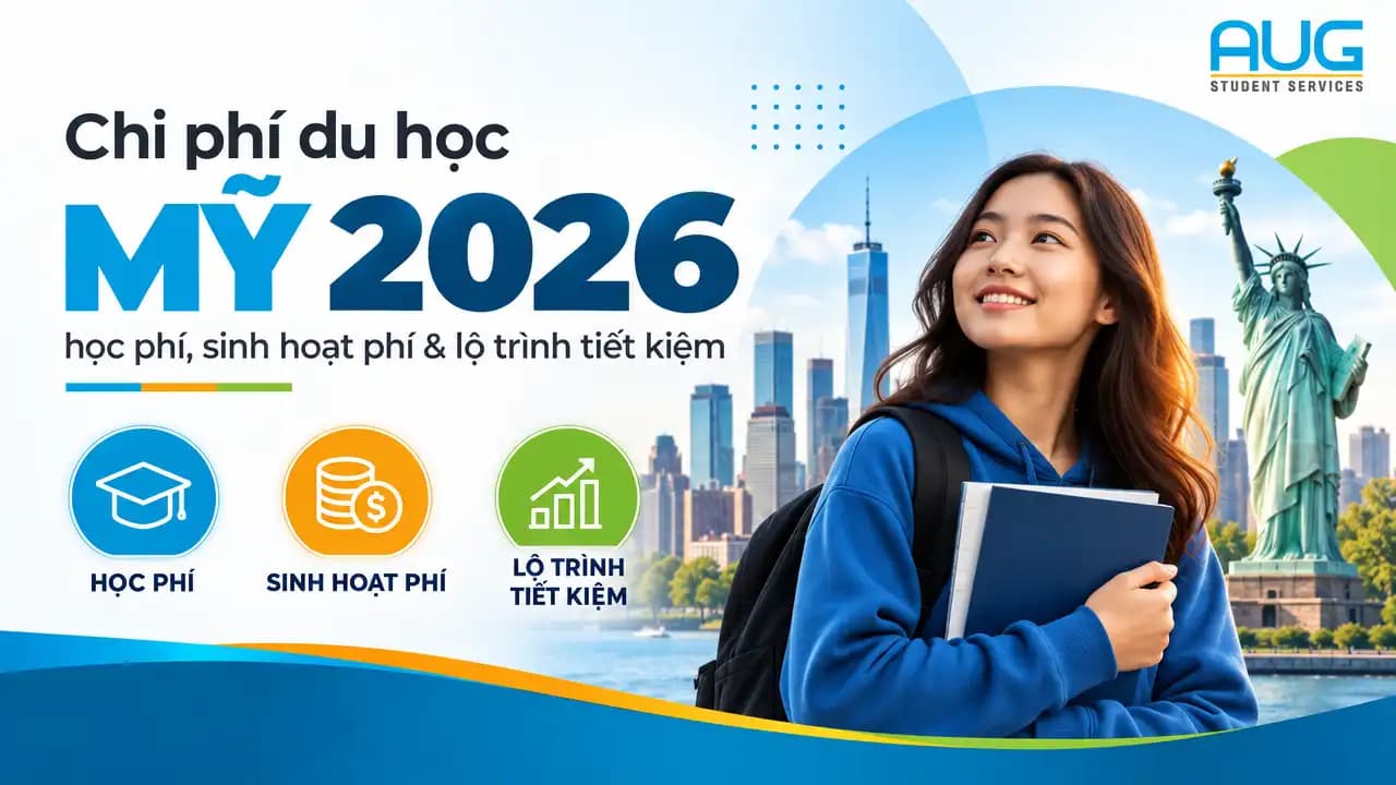 Chi phí du học Mỹ 2026: học phí, sinh hoạt phí & lộ trình tiết kiệm