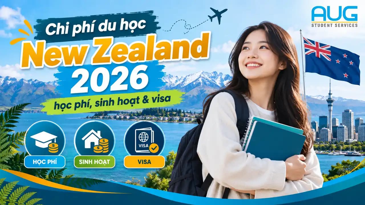 Chi phí du học New Zealand 2026: học phí, sinh hoạt & visa
